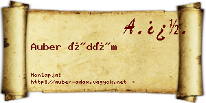 Auber Ádám névjegykártya